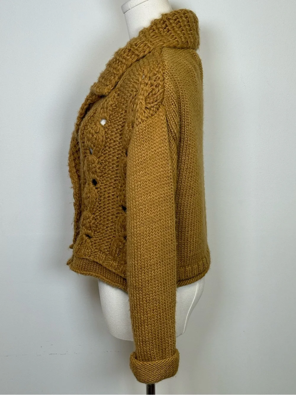 Nanette Lepore Chunky Soft Alpaca Wool Blend Cropped Cardigan Women’s Size XS